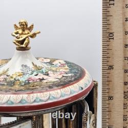 Vintage Reuge Capodimonte Italian Musical Lipstick Dispenser With Cherub READ