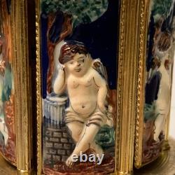 Vintage Reuge Capodimonte Italy Cherub Music Carousel Cigarette/lipstick Holder