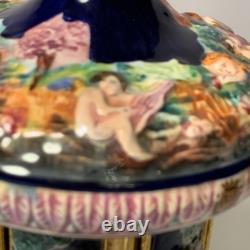 Vintage Reuge Capodimonte Italy Cherub Music Carousel Cigarette/lipstick Holder