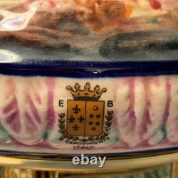Vintage Reuge Capodimonte Italy Cherub Music Carousel Cigarette/lipstick Holder