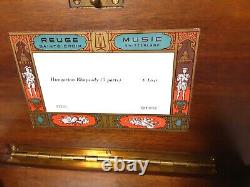 Vintage Reuge Cartel Music Box Hungarian Rhapsody 3 parts Marquetry Case 3/72