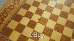 Vintage Reuge Chess Checkerboard Table Swiss Music Box Italy Lara's Theme
