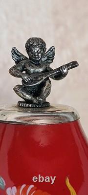 Vintage Reuge Cigarette or Lipstick holder carousel music box 50s/60s, Italy