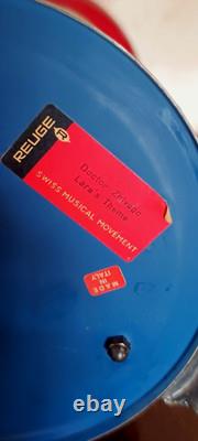 Vintage Reuge Cigarette or Lipstick holder carousel music box 50s/60s, Italy