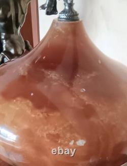 Vintage Reuge Cigarette or Lipstick holder carousel music box brown onyx