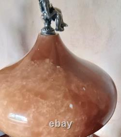 Vintage Reuge Cigarette or Lipstick holder carousel music box brown onyx