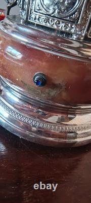 Vintage Reuge Cigarette or Lipstick holder carousel music box brown onyx