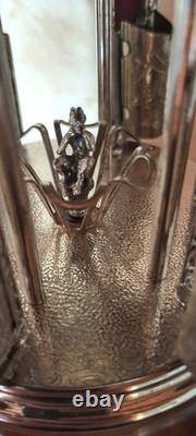 Vintage Reuge Cigarette or Lipstick holder carousel music box brown onyx