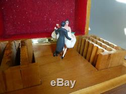 Vintage Reuge Couple Dancing Ballerina Pen Holders Music Box (watch Video)