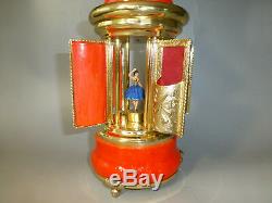 Vintage Reuge Dancing Ballerina Carousel Music Box Lipstick & Cigarette Holder