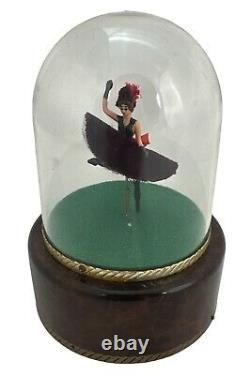 Vintage Reuge Dancing Ballerina French Cancan Cabaret Music Box Swiss Made