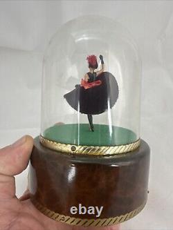 Vintage Reuge Dancing Ballerina French Cancan Cabaret Music Box Swiss Made