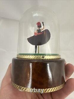 Vintage Reuge Dancing Ballerina French Cancan Cabaret Music Box Swiss Made