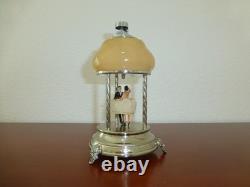Vintage Reuge Dancing Ballerina Music Box Automaton With Lighter (watch Video)