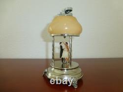 Vintage Reuge Dancing Ballerina Music Box Automaton With Lighter (watch Video)