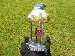 Vintage Reuge Dancing Ballerina Music Box Automaton With Lighter (watch Video)
