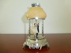 Vintage Reuge Dancing Ballerina Music Box Automaton With Lighter (watch Video)