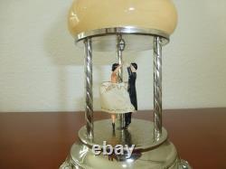 Vintage Reuge Dancing Ballerina Music Box Automaton With Lighter (watch Video)