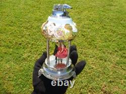 Vintage Reuge Dancing Ballerina Music Box Automaton With Lighter (watch Video)
