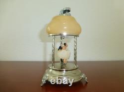 Vintage Reuge Dancing Ballerina Music Box Automaton With Lighter (watch Video)