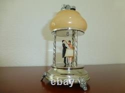 Vintage Reuge Dancing Ballerina Music Box Automaton With Lighter (watch Video)