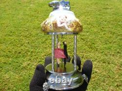 Vintage Reuge Dancing Ballerina Music Box Automaton With Lighter (watch Video)