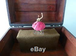 Vintage Reuge Dancing Ballerina Music Box Jewelry & Item Case (watch Video)