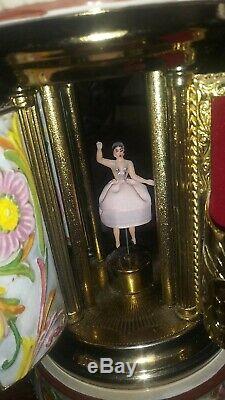 Vintage Reuge Dancing Ballerina Music Box Lipstick & Cigarette Holder Italy