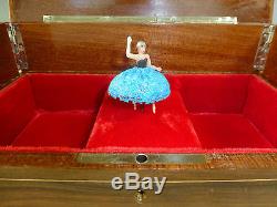 Vintage Reuge Dancing Ballerina Music Jewelry Box Restored (watch The Video)