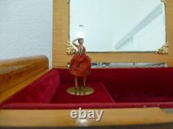 Vintage Reuge Dancing Ballerina Music Jewelry Box Wondeful Working (watch Video)