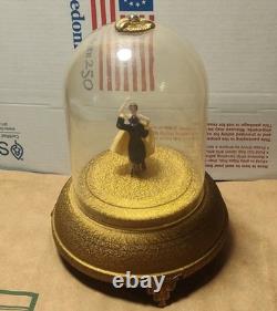 Vintage Reuge Dancing Couple Ballerina Gold Music Box Automaton Rare Watch Video