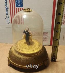 Vintage Reuge Dancing Couple Ballerina Gold Music Box Automaton Rare Watch Video