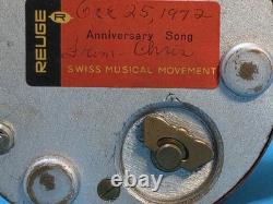 Vintage Reuge Dancing Couple Ballroom Waltz Anniversary Song Music Box HTF Works