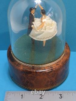 Vintage Reuge Dancing Couple Ballroom Waltz Anniversary Song Music Box HTF Works