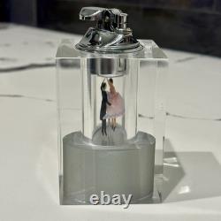 Vintage Reuge Dancing Couple Music Box Automaton With Lighter (watch Video)