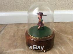 Vintage Reuge Dancing Cowgirl Music Box Home On The Range Western Cowboy