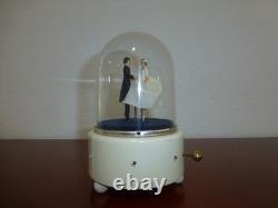 Vintage Reuge Dancing Wedding Love Couple Ballerina Music Box Automaton
