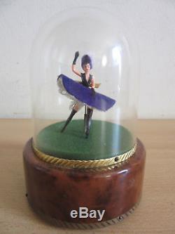 Vintage Reuge French CanCan Hopping/Spinning Dancer Music Box MINT