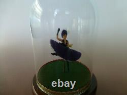 Vintage Reuge French Cancan Dancing Ballerina Music Box Wind Up Automaton Dancer