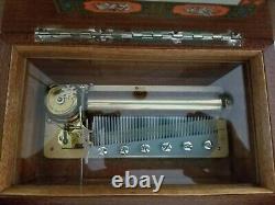 Vintage Reuge Inlay Music Box 3/72 Ave Maria Sainte Croix Switzerland