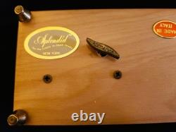 Vintage Reuge Inlay Wood Music/ Jewelry Box-Swiss Works/ Made in Italy/ Imagine