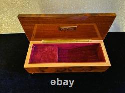 Vintage Reuge Inlay Wood Music/ Jewelry Box-Swiss Works/ Made in Italy/ Imagine