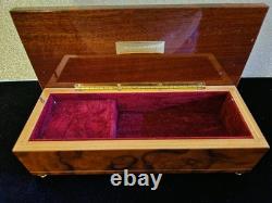 Vintage Reuge Inlay Wood Music/ Jewelry Box-Swiss Works/ Made in Italy/ Imagine