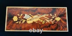 Vintage Reuge Inlay Wood Music/ Jewelry Box-Swiss Works/ Made in Italy/ Imagine