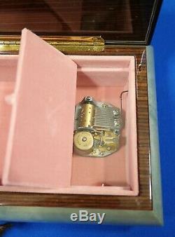 Vintage Reuge Italy # 5653 IF Music/Jewelry Box with Key 10 1/2 X 6
