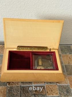 Vintage Reuge Italy Edelweiss Swiss Musical Movement Music Jewelry Box WORKING