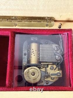 Vintage Reuge Italy Edelweiss Swiss Musical Movement Music Jewelry Box WORKING