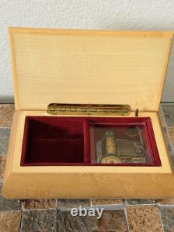 Vintage Reuge Italy Edelweiss Swiss Musical Movement Music Jewelry Box WORKING