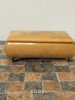 Vintage Reuge Italy Edelweiss Swiss Musical Movement Music Jewelry Box WORKING