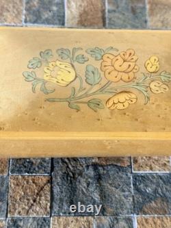 Vintage Reuge Italy Edelweiss Swiss Musical Movement Music Jewelry Box WORKING